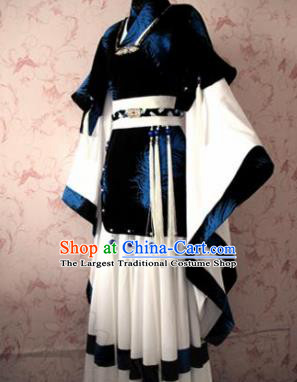 Chinese Ancient General Nobility Childe Costume Traditional Cosplay Swordsman Clothing for Men