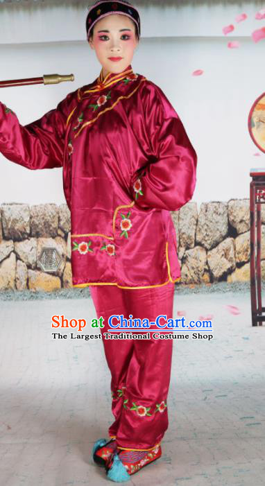 Traditional Chinese Beijing Opera Old Women Costume Peking Opera Woman Matchmaker Red Clothing