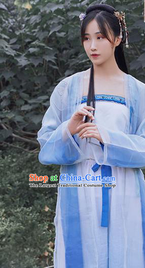 Traditional Chinese Ancient Song Dynasty Young Lady Historical Costume Complete Set for Women