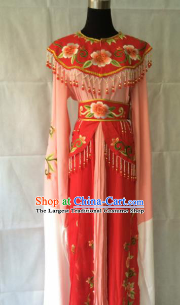 Traditional Chinese Beijing Opera Diva Peri Costume Ancient Princess Red Hanfu Dress for Women