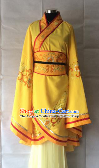 Traditional Chinese Beijing Opera Queen Costume Ancient Empress Yellow Dress for Women