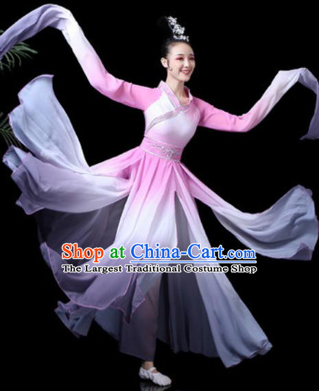 Traditional Chinese Classical Dance Costume Stage Performance Pink Dress for Women