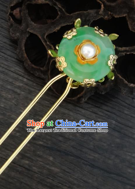 Chinese Ancient Palace Hair Accessories Traditional Classical Jade Hairpins for Women