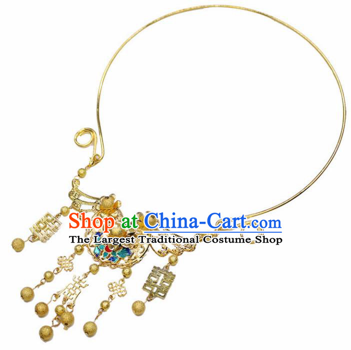 Chinese Ancient Wedding Jewelry Accessories Traditional Classical Hanfu Tassel Necklace for Women