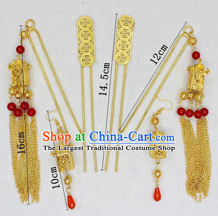 Chinese Ancient Bride Wedding Classical Hair Accessories Traditional Hair Clip Tassel Hairpins for Women