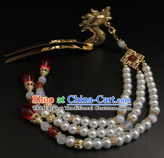 Chinese Ancient Princess Hair Accessories Traditional Pearls Tassel Phoenix Hairpins for Women