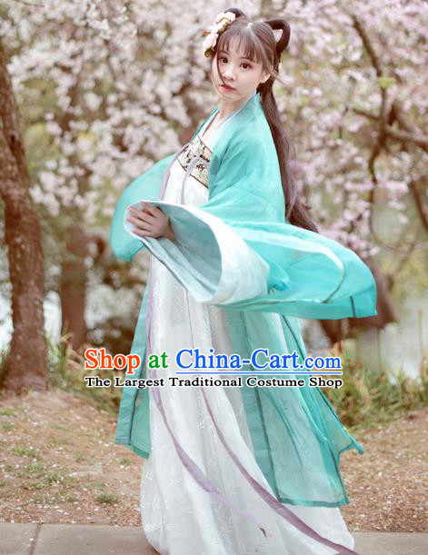 Traditional Chinese Ancient Peri Princess Hanfu Dress Tang Dynasty Palace Lady Historical Costume Complete Set for Women