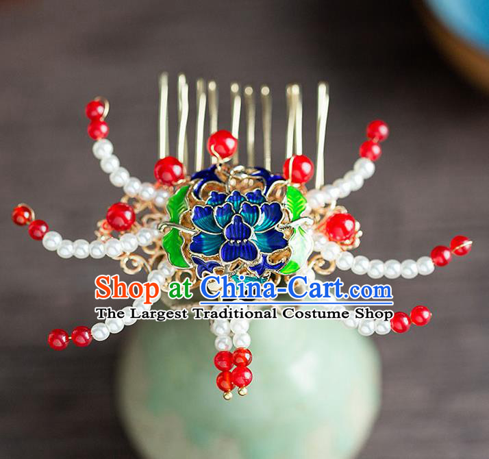 Chinese Ancient Hanfu Hair Accessories Traditional Wedding Pearls Crab Hair Comb Hairpins for Women