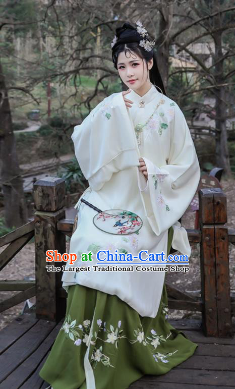 Traditional Chinese Ming Dynasty Replica Costumes Ancient Nobility Lady Embroidered Hanfu Dress for Women