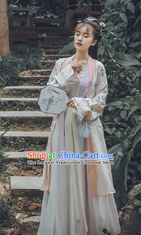 Traditional Chinese Song Dynasty Replica Costumes Ancient Princess Embroidered Hanfu Dress for Women