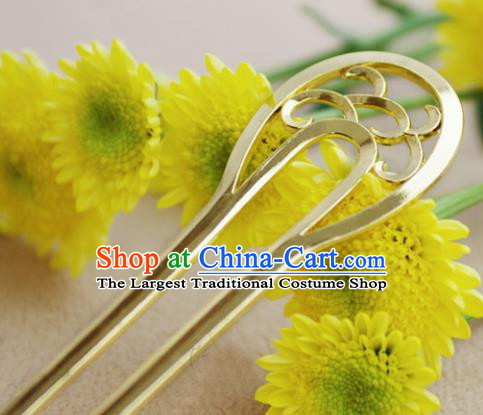 Chinese Ancient Hair Accessories Traditional Palace Golden Hairpins for Women