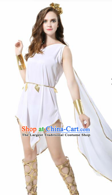 Traditional Greece Costume Ancient Greek Goddess White Dress for Women