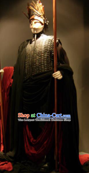 Traditional Greek Presbyter Costume Ancient Greek Warrior Black Clothing for Men