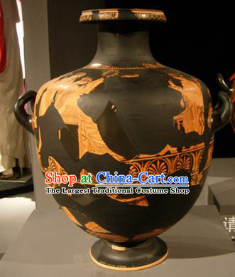 Traditional Greek Craft Ancient Greece Handmade Water Bottle Vase