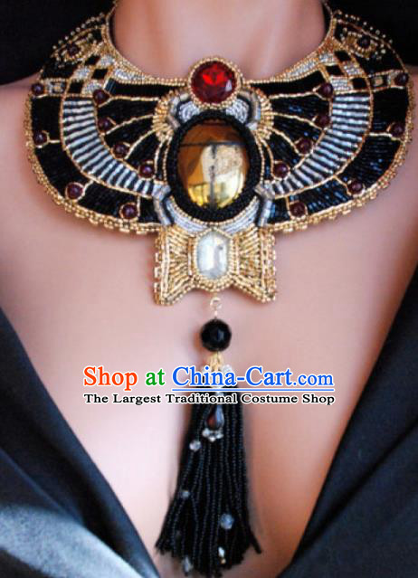 Traditional Egyptian Jewelry Accessories Ancient Egypt Black Beads Necklace for Women