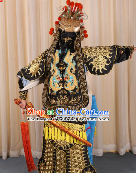 Professional Chinese Beijing Opera Costume Ancient General Black Clothing for Adults
