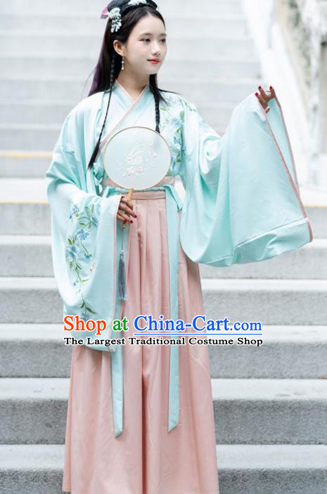 Chinese Ancient Palace Princess Hanfu Dress Traditional Jin Dynasty Replica Costume for Women