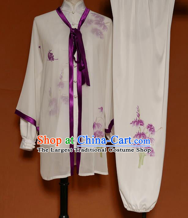 Top Group Kung Fu Costume Tai Ji Training Printing Uniform Clothing for Women
