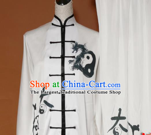 Top Tai Ji Training Ink Painting Uniform Kung Fu Group Competition Costume for Women