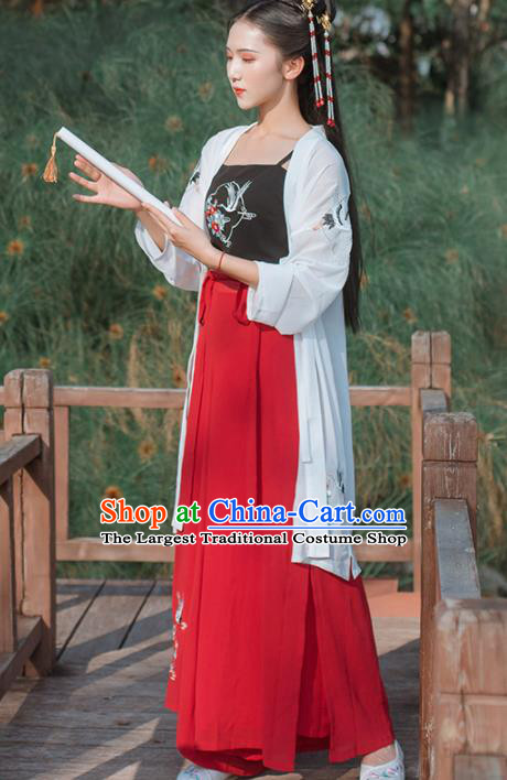 Chinese Ancient Traditional Hanfu Dress Song Dynasty Young Lady Historical Costume for Women