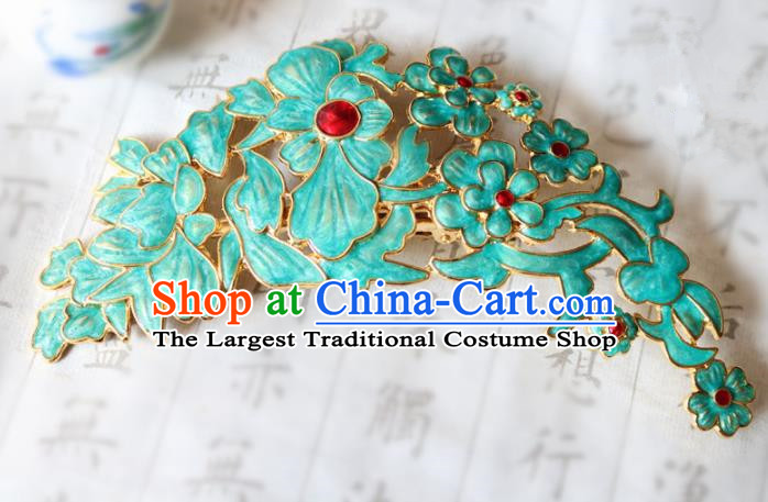 Chinese Ancient Traditional Handmade Palace Green Hair Comb Classical Hair Accessories for Women