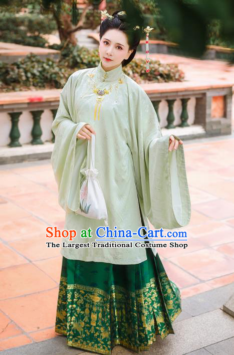 Chinese Traditional Ming Dynasty Dowager Historical Costume Ancient Palace Embroidered Hanfu Dress for Women