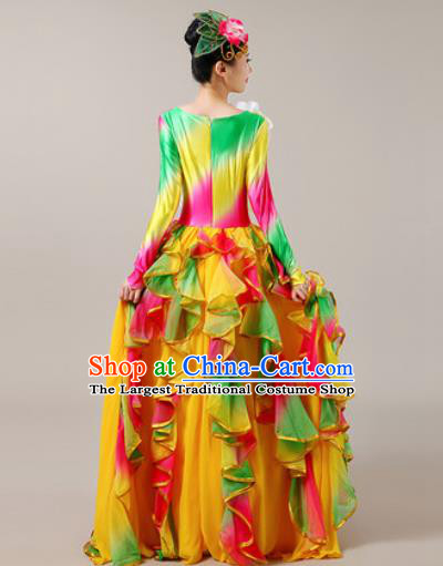 Chinese Traditional Opening Dance Bubble Dress Modern Dance Chorus Stage Performance Costume for Women