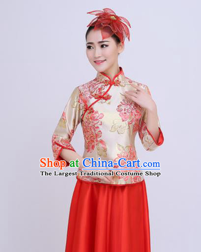 Chinese Traditional Chorus Opening Dance Dress Modern Dance Stage Performance Costume for Women