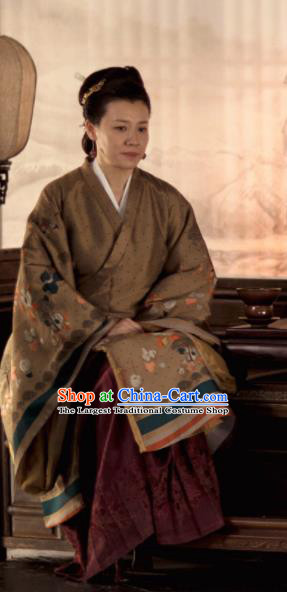Chinese Drama The Story Of MingLan Ancient Song Dynasty Dowager Countess Embroidered Historical Costume for Women