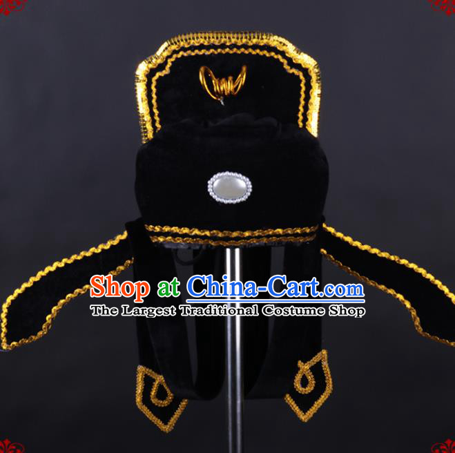 Chinese Traditional Peking Opera Niche Black Hat Classical Beijing Opera Number One Scholar Headwear for Men