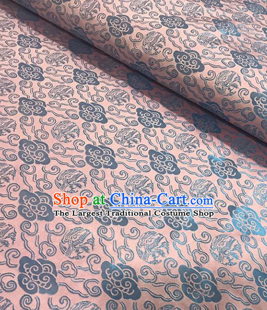 Asian Chinese Royal Clouds Pattern Pink Brocade Fabric Traditional Silk Fabric Tang Suit Material