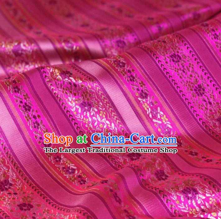 Asian Chinese Classical Design Pattern Rosy Brocade Traditional Cheongsam Satin Fabric Tang Suit Silk Material