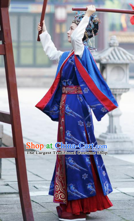 The Story Of MingLan Chinese Ancient Drama Song Dynasty Imperial Madame Embroidered Costume and Headpiece for Women