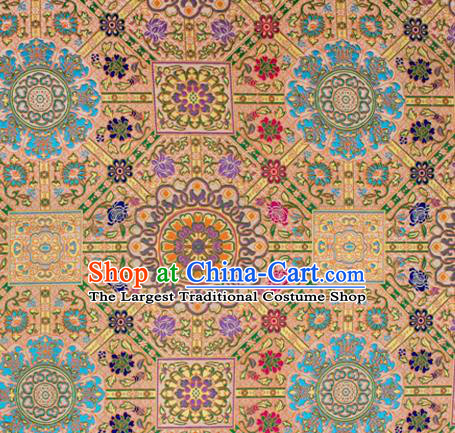 Asian Chinese Classical Buddhism Lotus Pattern White Nanjing Brocade Traditional Tibetan Robe Satin Fabric Silk Material