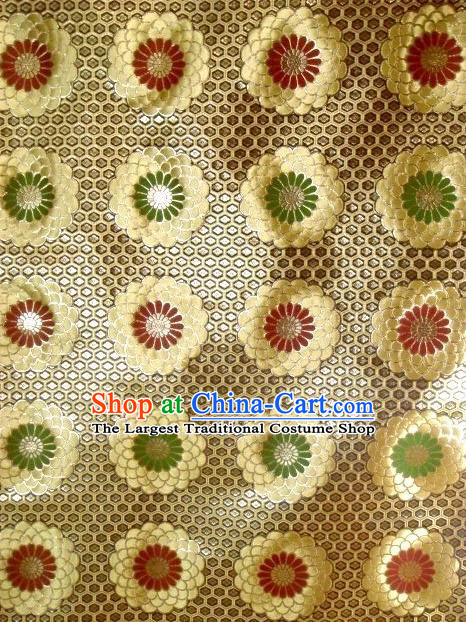 Asian Traditional Classical Chrysanthemum Pattern Damask Brocade Fabric Japanese Kimono Tapestry Satin Silk Material