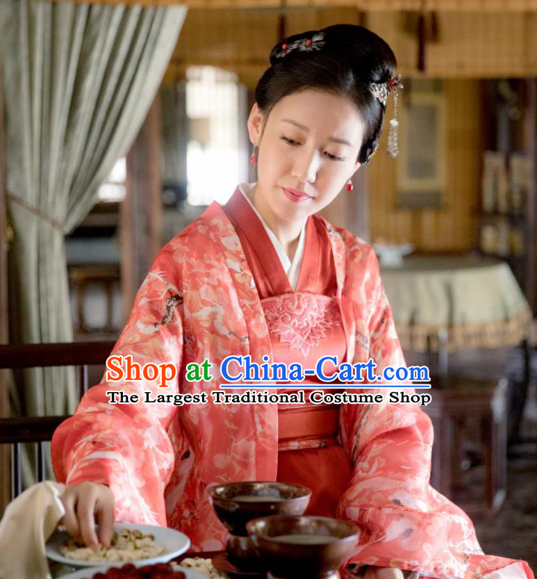 The Story Of MingLan Chinese Ancient Nobility Concubine Hanfu Dress Song Dynasty Embroidered Costume for Rich Women