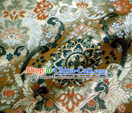 Asian Traditional Baldachin Classical Phoenix Pattern Brocade Fabric Japanese Kimono Tapestry Satin Silk Material