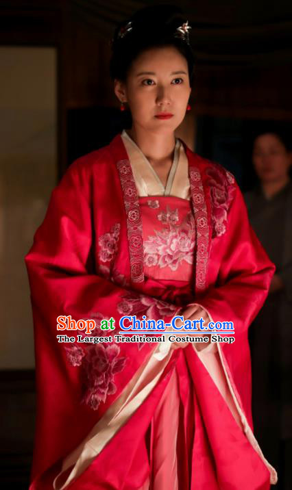 Drama The Story Of MingLan Chinese Song Dynasty Nobility Lady Historical Costume Ancient Concubine Embroidered Hanfu Dress for Women