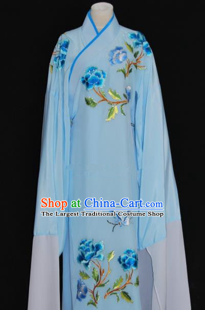 Chinese Traditional Beijing Opera Niche Blue Robe Peking Opera Scholar Embroidered Costume for Men