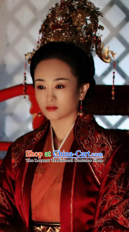 The Story Of MingLan Chinese Ancient Song Dynasty Empress Embroidered Replica Costume and Headpiece for Women