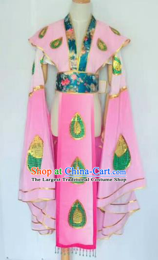 Chinese Traditional Peking Opera Artiste Costume Ancient Peri Embroidered Pink Butterfly Dress for Women