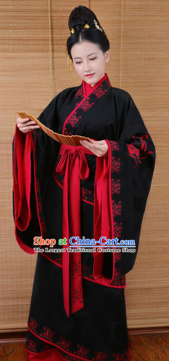 Chinese Ancient Imperial Concubine Traditional Hanfu Dress Han Dynasty Palace Embroidered Historical Costume for Women
