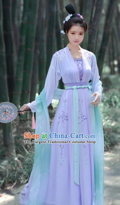 Chinese Ancient Imperial Concubine Embroidered Traditional Hanfu Dress Tang Dynasty Palace Historical Costume for Women