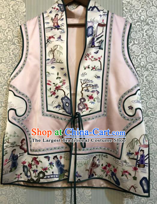 Traditional Chinese National Costume Pink Silk Vest Tang Suit Waistcoat for Women