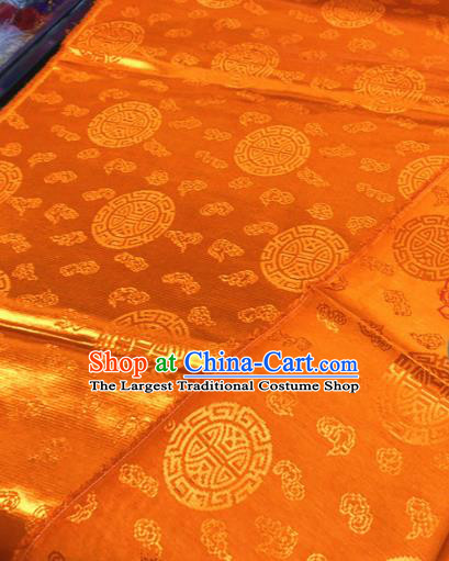 Chinese Traditional Buddhism Clouds Pattern Design Golden Brocade Silk Fabric Tibetan Robe Satin Fabric Asian Material
