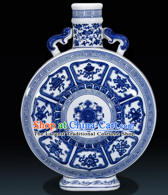 Chinese Jingdezhen Ceramic Craft Hand Painting Enamel Amphora Vase Handicraft Traditional Porcelain Vase