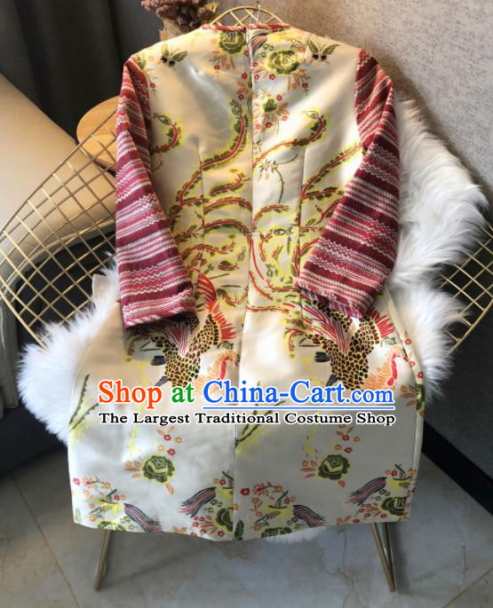 Chinese Traditional National Costume Tang Suit Qipao Dress Printing Phoenix Cheongsam for Women