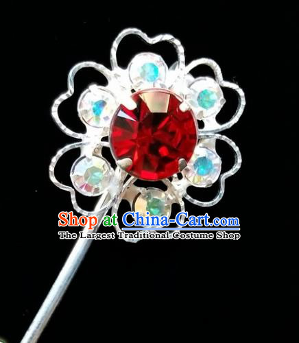 Chinese Ancient Princess Crystal Plum Blossom Hairpins Traditional Peking Opera Artiste Headwear for Women