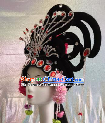 Chinese Traditional Beijing Opera Imperial Consort Wigs and Hairpins Peking Opera Peri Hair Accessories for Women