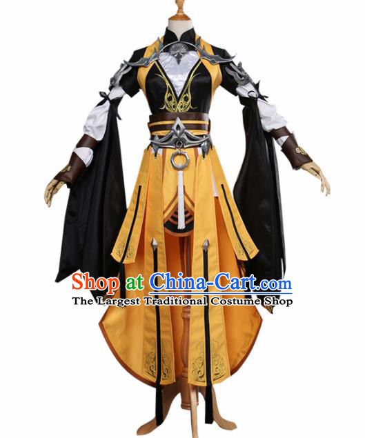 Chinese Traditional Cosplay Female General Costume Ancient Swordswoman Hanfu Dress for Women